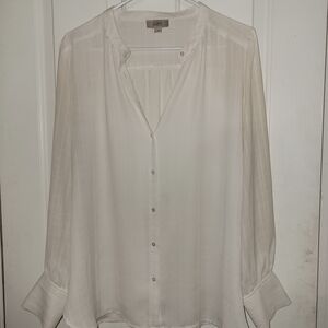 LOFT Women's Ivory Button-Down Blouse